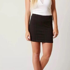 Free People Modern Femme Mini Black Denim Skirt​​​ Sz 10